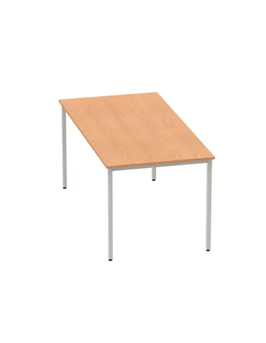 Dynamic Impulse 1600mm Straight Writing Desk Table Oak Top Silver Box Frame Leg BF00130