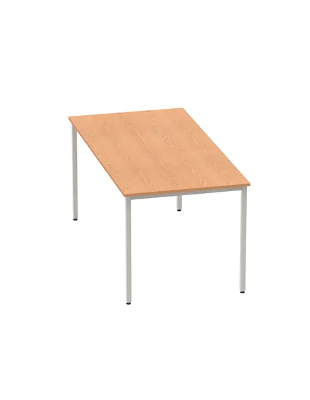 Dynamic Impulse 1600mm Straight Writing Desk Table Oak Top Silver Box Frame Leg BF00130