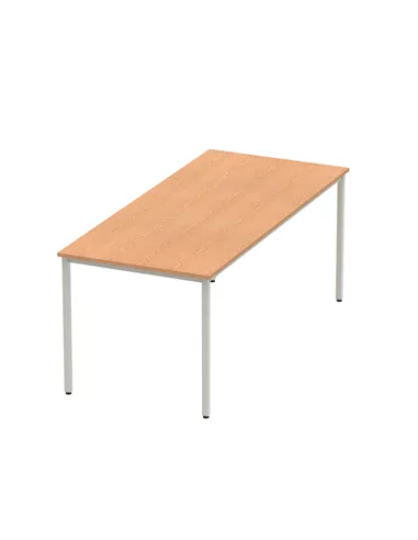 Dynamic Impulse 1800mm Straight Writing Desk Table Oak Top Silver Box Frame Leg BF00131
