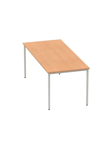 Dynamic Impulse 1800mm Straight Writing Desk Table Oak Top Silver Box Frame Leg BF00131