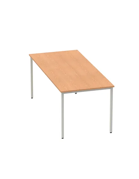 Dynamic Impulse 1800mm Straight Writing Desk Table Oak Top Silver Box Frame Leg BF00131