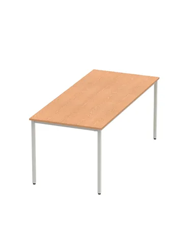 Dynamic Impulse 1800mm Straight Writing Desk Table Oak Top Silver Box Frame Leg BF00131