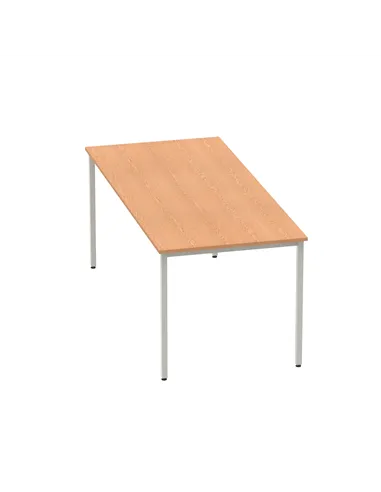 Dynamic Impulse 1800mm Straight Writing Desk Table Oak Top Silver Box Frame Leg BF00131