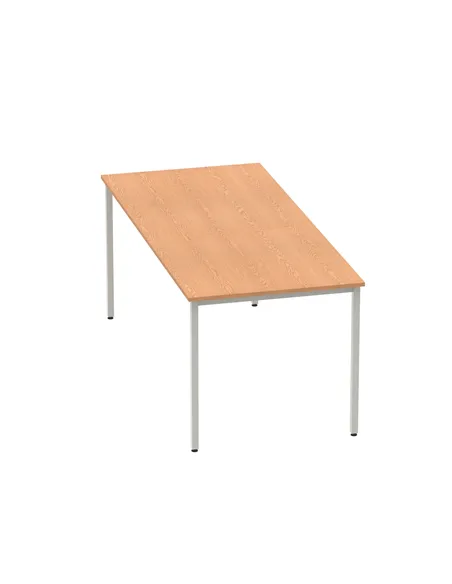 Dynamic Impulse 1800mm Straight Writing Desk Table Oak Top Silver Box Frame Leg BF00131