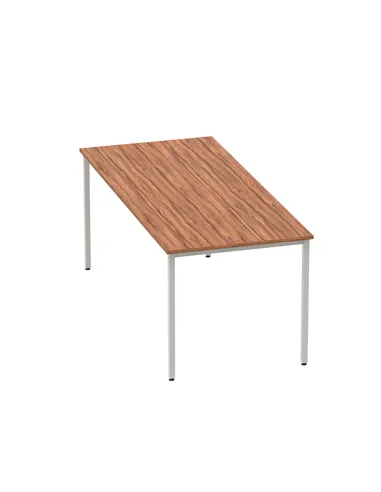 Dynamic Impulse 1800mm Straight Writing Desk Table Walnut Top Silver Box Frame Leg BF00144