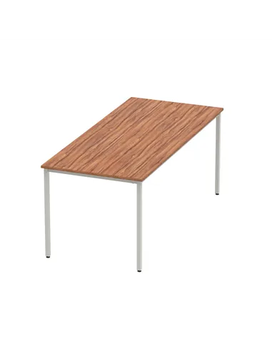 Dynamic Impulse 1800mm Straight Writing Desk Table Walnut Top Silver Box Frame Leg BF00144
