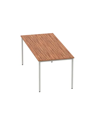 Dynamic Impulse 1800mm Straight Writing Desk Table Walnut Top Silver Box Frame Leg BF00144