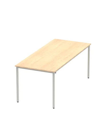 Dynamic Impulse 1800mm Straight Writing Desk Table Maple Top Silver Box Frame Leg BF00157