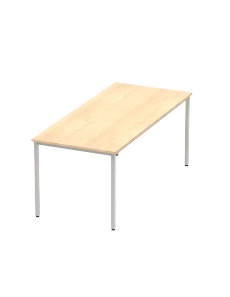 Dynamic Impulse 1800mm Straight Writing Desk Table Maple Top Silver Box Frame Leg BF00157