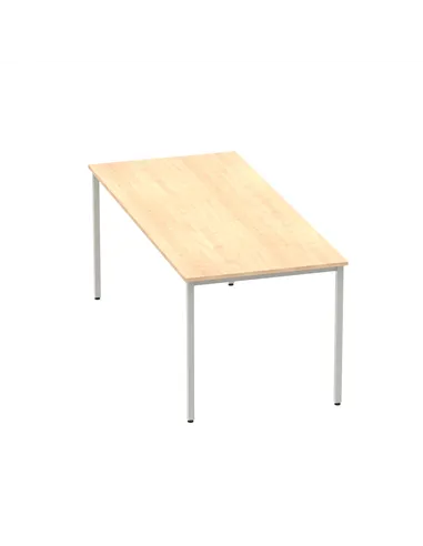 Dynamic Impulse 1800mm Straight Writing Desk Table Maple Top Silver Box Frame Leg BF00157