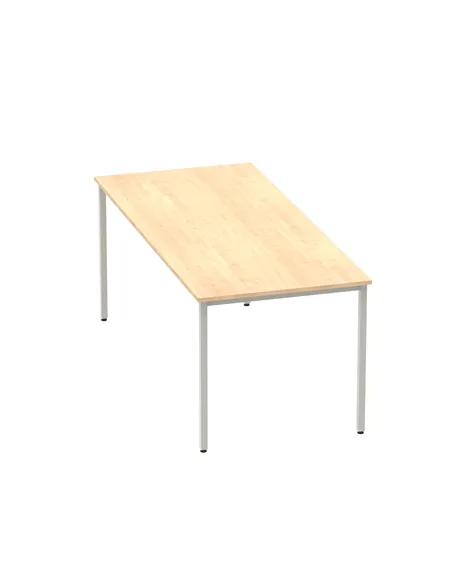 Dynamic Impulse 1800mm Straight Writing Desk Table Maple Top Silver Box Frame Leg BF00157