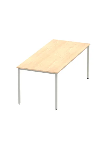 Dynamic Impulse 1800mm Straight Writing Desk Table Maple Top Silver Box Frame Leg BF00157