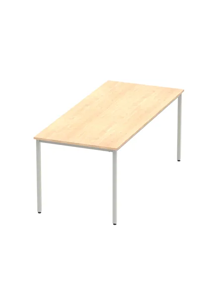 Dynamic Impulse 1800mm Straight Writing Desk Table Maple Top Silver Box Frame Leg BF00157