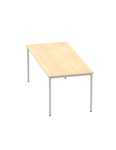 Dynamic Impulse 1800mm Straight Writing Desk Table Maple Top Silver Box Frame Leg BF00157
