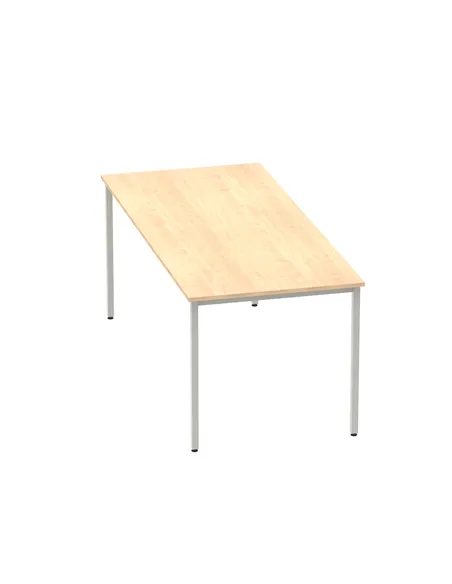 Dynamic Impulse 1800mm Straight Writing Desk Table Maple Top Silver Box Frame Leg BF00157