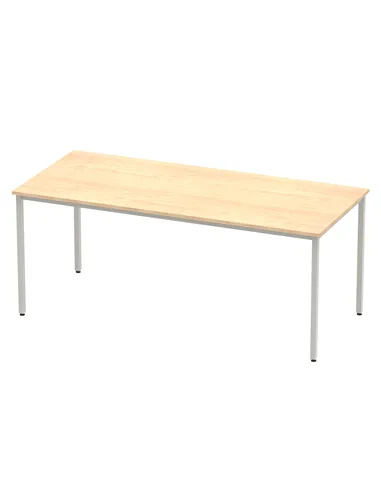 Dynamic Impulse 1800mm Straight Writing Desk Table Maple Top Silver Box Frame Leg BF00157