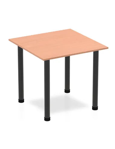 Dynamic Impulse 800mm Square Writing Desk Table Beech Top Black Post Leg BF00361