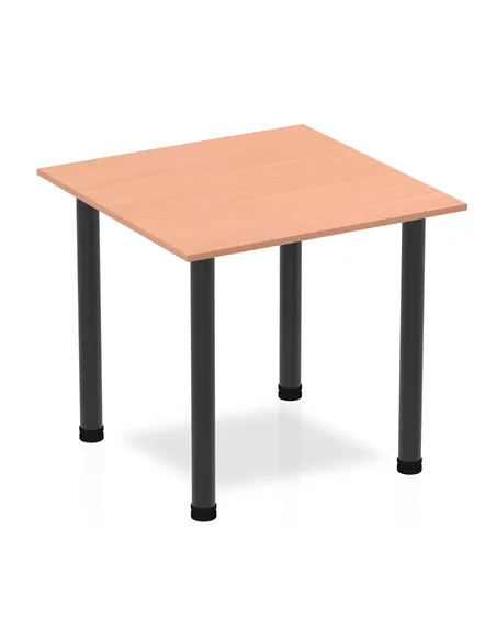 Dynamic Impulse 800mm Square Writing Desk Table Beech Top Black Post Leg BF00361