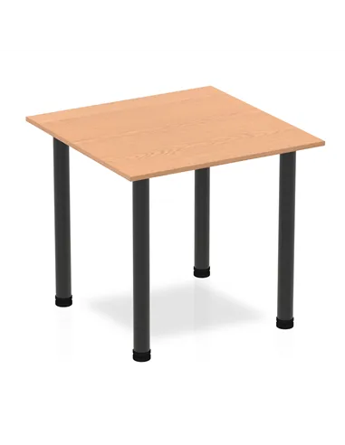 Dynamic Impulse 800mm Square Writing Desk Table Oak Top Black Post Leg BF00363