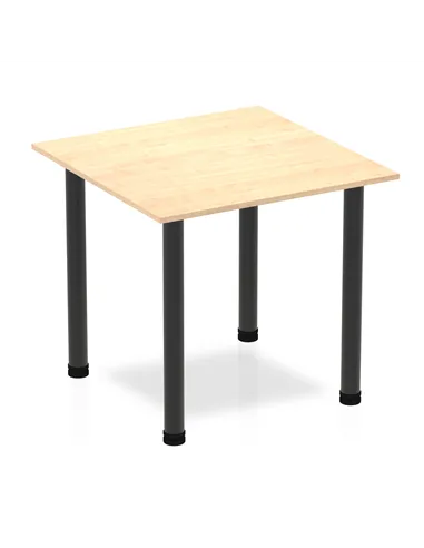 Dynamic Impulse 800mm Square Writing Desk Table Maple Top Black Post Leg BF00365