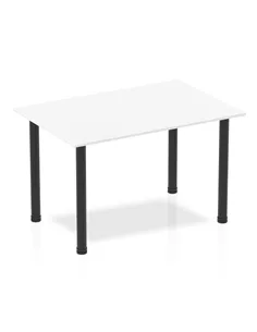 Dynamic Impulse 1200mm Straight Writing Desk Table White Top Black Post Leg BF00367