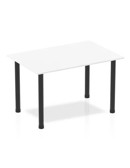 Dynamic Impulse 1200mm Straight Writing Desk Table White Top Black Post Leg BF00367