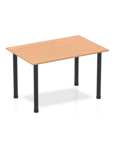Dynamic Impulse 1200mm Straight Writing Desk Table Oak Top Black Post Leg BF00368