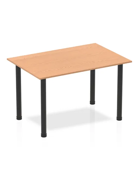 Dynamic Impulse 1200mm Straight Writing Desk Table Oak Top Black Post Leg BF00368
