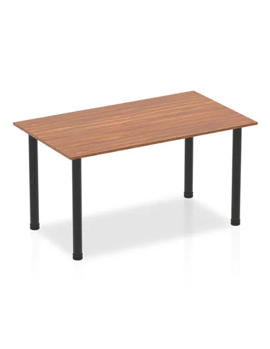 Dynamic Impulse 1400mm Straight Writing Desk Table Walnut Top Black Post Leg BF00374