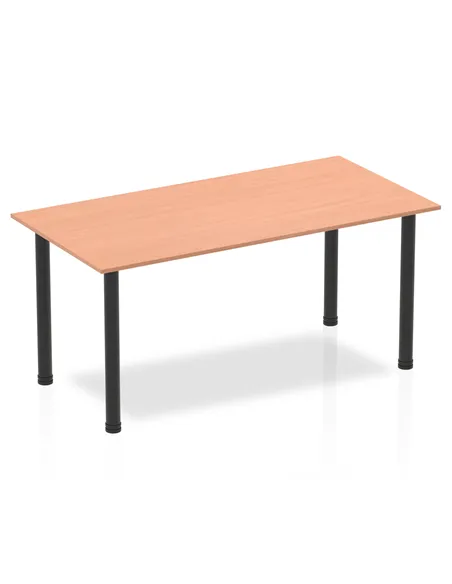 Dynamic Impulse 1600mm Straight Writing Desk Table Beech Top Black Post Leg BF00376