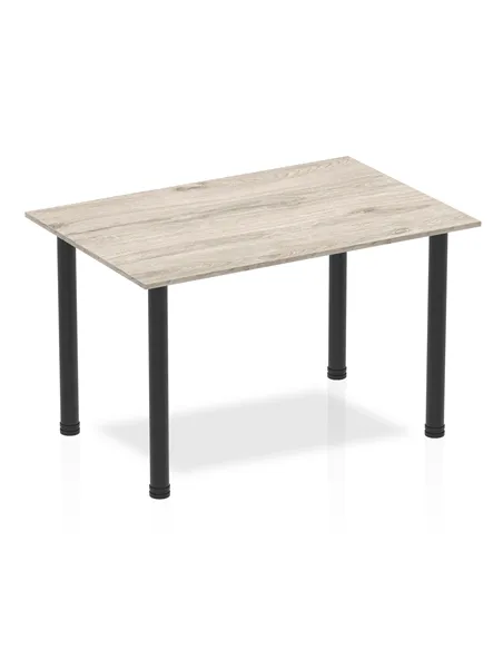 Dynamic Impulse 1200mm Straight Writing Desk Table Grey Oak Top Black Post Leg BF00398