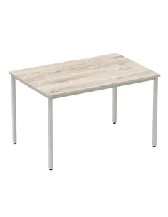 Dynamic Impulse 1200mm Straight Writing Desk Table Grey Oak Top Silver Box Frame Leg I003260
