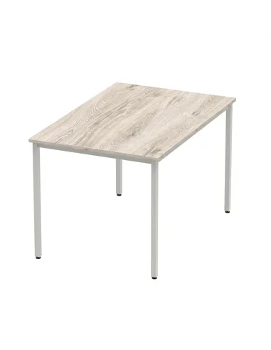 Dynamic Impulse 1200mm Straight Writing Desk Table Grey Oak Top Silver Box Frame Leg I003260
