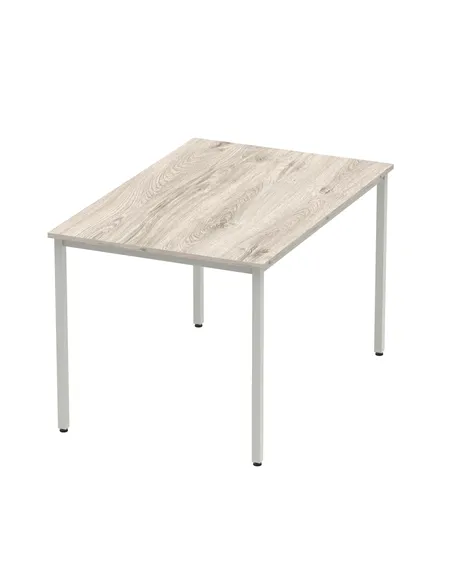 Dynamic Impulse 1200mm Straight Writing Desk Table Grey Oak Top Silver Box Frame Leg I003260