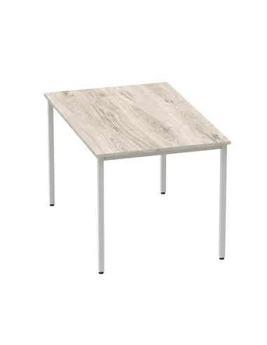 Dynamic Impulse 1200mm Straight Writing Desk Table Grey Oak Top Silver Box Frame Leg I003260