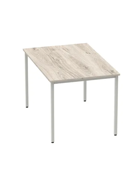 Dynamic Impulse 1200mm Straight Writing Desk Table Grey Oak Top Silver Box Frame Leg I003260