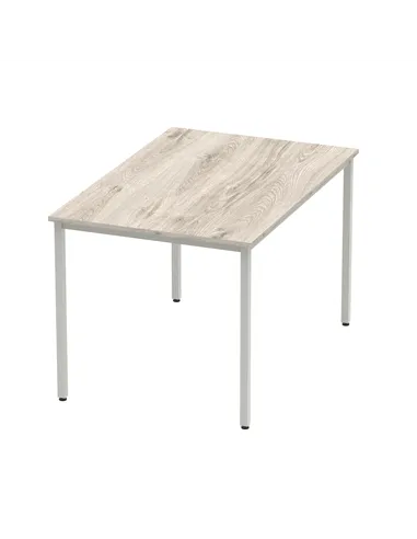 Dynamic Impulse 1200mm Straight Writing Desk Table Grey Oak Top Silver Box Frame Leg I003260