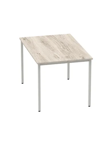 Dynamic Impulse 1200mm Straight Writing Desk Table Grey Oak Top Silver Box Frame Leg I003260