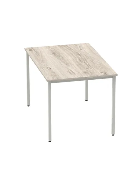 Dynamic Impulse 1200mm Straight Writing Desk Table Grey Oak Top Silver Box Frame Leg I003260