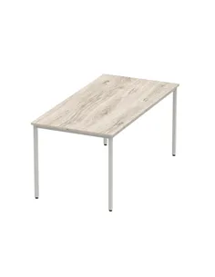 Dynamic Impulse 1600mm Straight Writing Desk Table Grey Oak Top Silver Box Frame Leg I003261 2