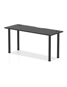 Dynamic Impulse Black Series 1600 x 600mm Straight Table Black Top with Cable Ports Black Post Leg I004206