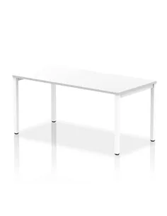 Dynamic Evolve Plus 1600mm Single Starter Office Bench Desk White Top White Frame BE106