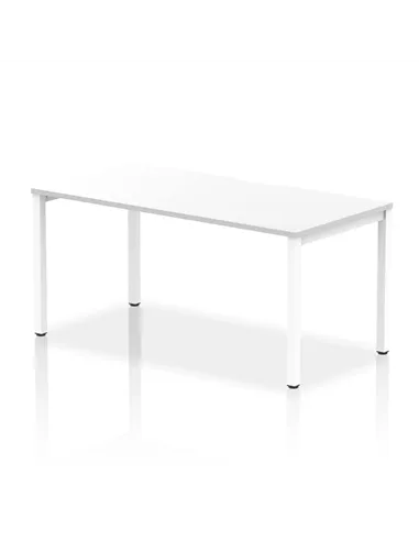 Dynamic Evolve Plus 1600mm Single Starter Office Bench Desk White Top White Frame BE106