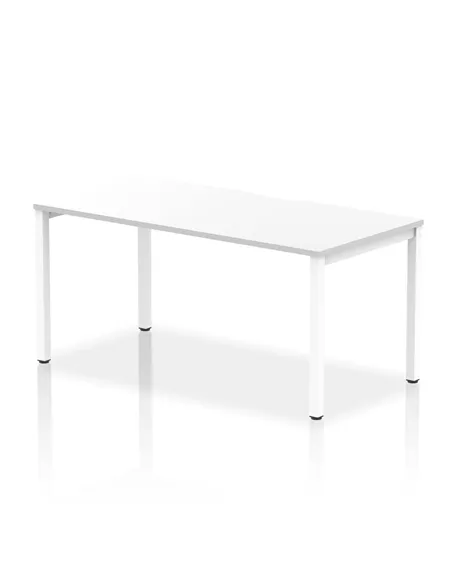 Dynamic Evolve Plus 1600mm Single Starter Office Bench Desk White Top White Frame BE106