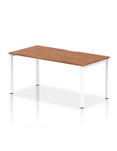Dynamic Evolve Plus 1600mm Single Starter Office Bench Desk Walnut Top White Frame BE107