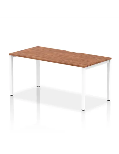 Dynamic Evolve Plus 1600mm Single Starter Office Bench Desk Walnut Top White Frame BE107