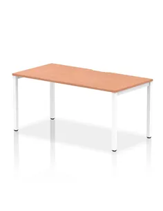 Dynamic Evolve Plus 1600mm Single Starter Office Bench Desk Beech Top White Frame BE108