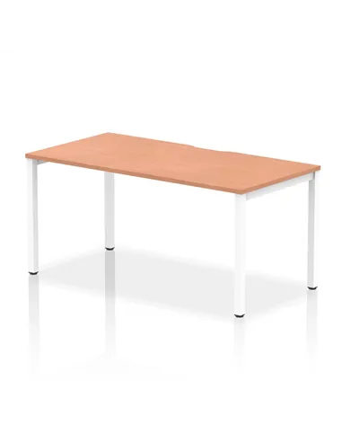 Dynamic Evolve Plus 1600mm Single Starter Office Bench Desk Beech Top White Frame BE108