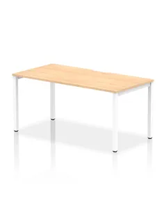 Dynamic Evolve Plus 1600mm Single Starter Office Bench Desk Maple Top White Frame BE109