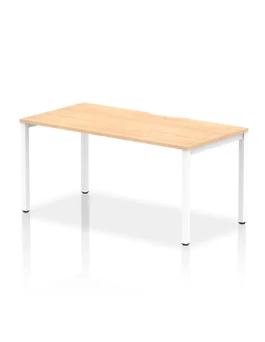 Dynamic Evolve Plus 1600mm Single Starter Office Bench Desk Maple Top White Frame BE109